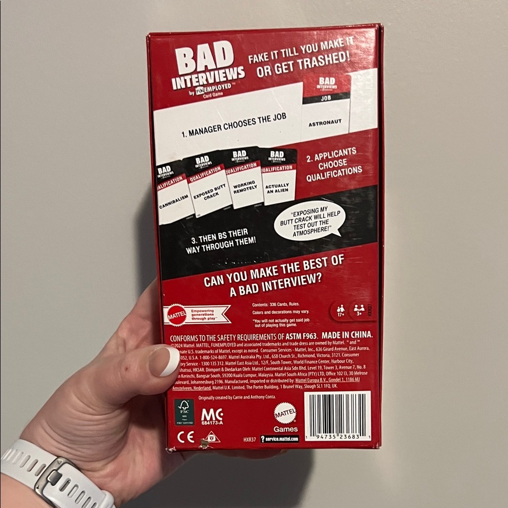 Mattel Bad Interviews Card Game - Red - Picture 3 of 3